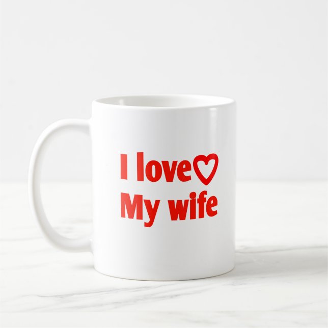 Caneca De Café Adoro a minha mulher - Presente Romântico para a e (Esquerda)