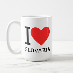 Caneca De Café Adoro adesivo quadrado da Eslováquia