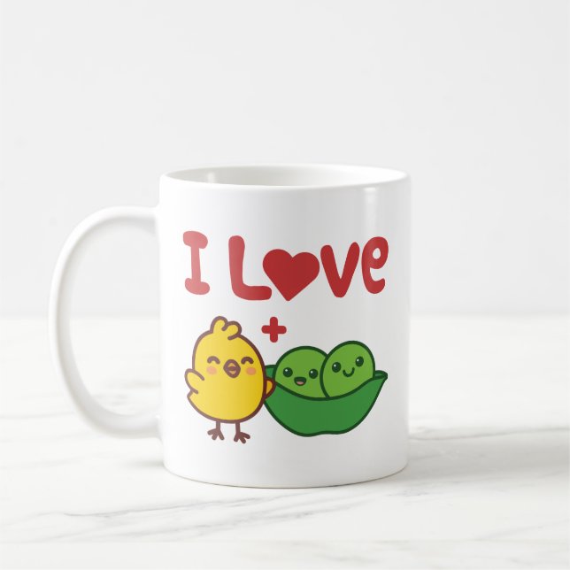 Caneca De Café Adoro Chickpeas Hummus Kawaii (Esquerda)