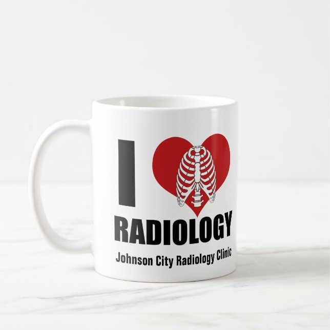 Caneca De Café Adoro Clínica Radiológica Personalizada Radiológic (Esquerda)
