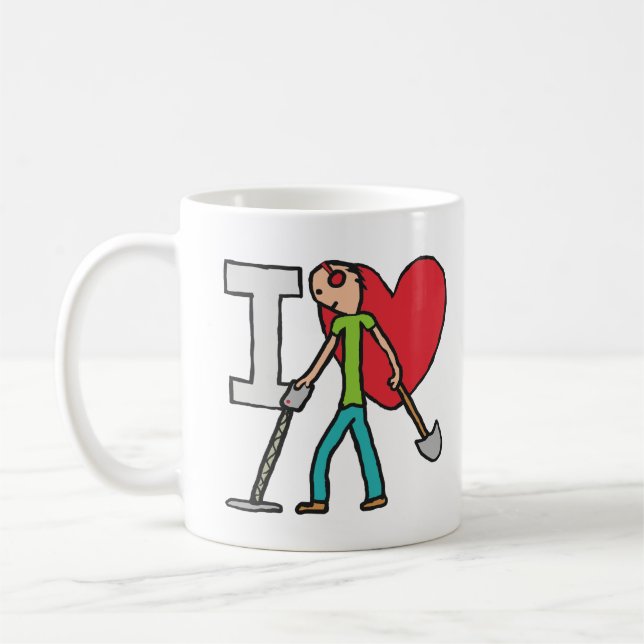 Caneca De Café Adoro Detecção de Metal (Esquerda)