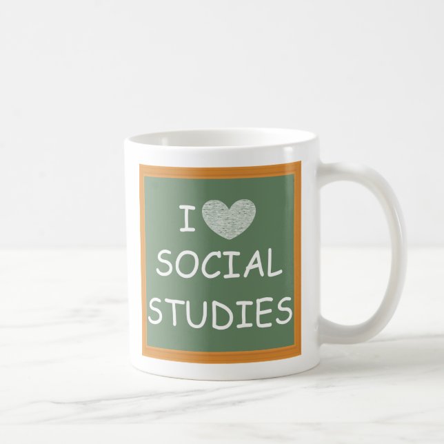 Caneca De Café Adoro Estudos Sociais (Direita)