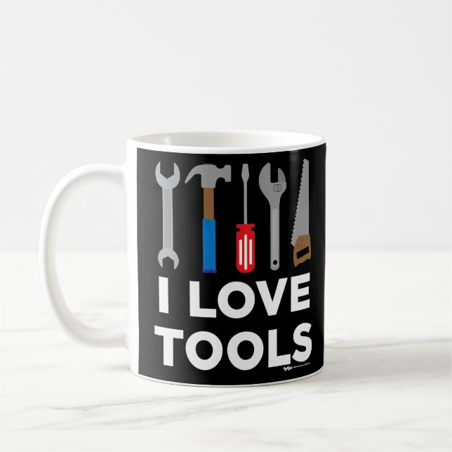 Caneca De Café Adoro Ferramentas Handyman e Carpenter (Esquerda)