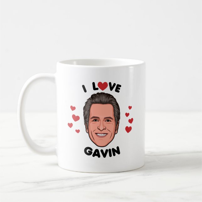 Caneca De Café Adoro Gavin Newsom (Esquerda)