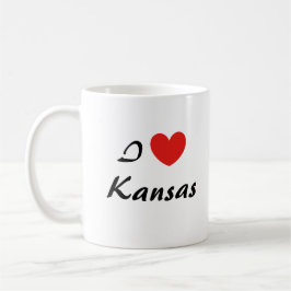 Caneca De Café Adoro Kansas Heart Typografia Coffee Mug