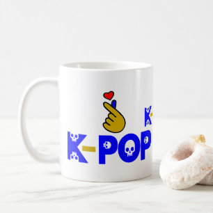 Caneca De Café ♥ Adoro KPop Branco clássico fabuloso