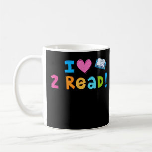 Caneca De Café Adoro Ler Bela Leitura De Coração 2 T-shirt Lida