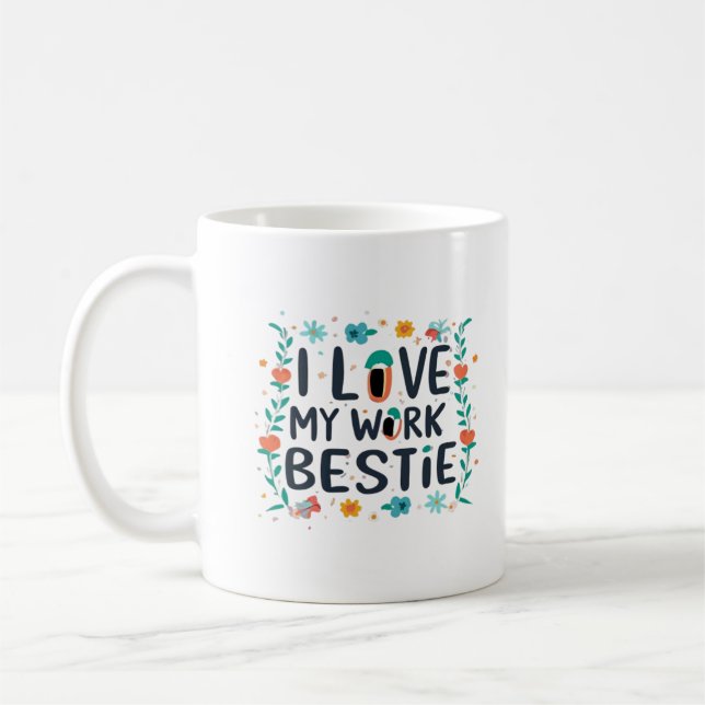 Caneca De Café Adoro Meu Trabalho Bestie Clássico (Esquerda)