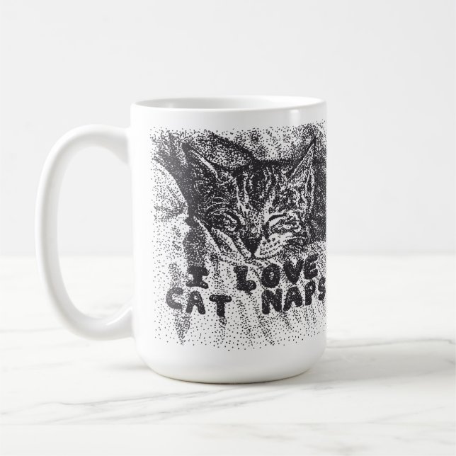 Caneca De Café Adoro Naps de Gato, gato dormindo (Esquerda)