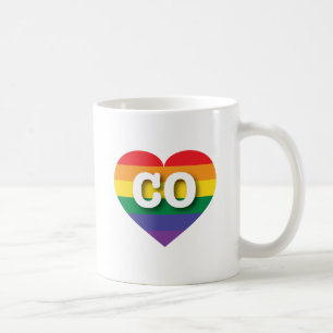 Caneca De Café Adoro o Colorado Rainbow Heart