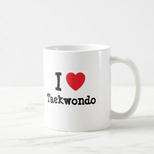 Caneca De Café Adoro o coração de Taekwondo personalizado