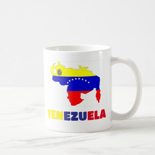Caneca De Café Adoro o mapa e escudo da Venezuela (Direita)