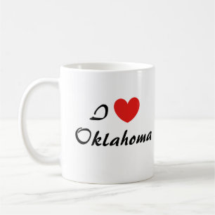 Caneca De Café Adoro Oklahoma Heart Typografia Coffee Mug