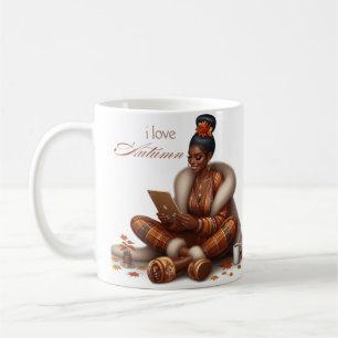 Caneca De Café Adoro outono outono mulheres negras clientes café 