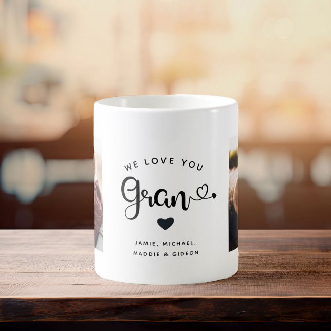 Caneca De Café Adoro-te, Gran Hearts Personalizado, Duas Fotograf (Criador carregado)