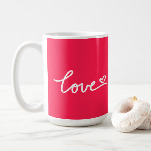 Caneca De Café Adoro texto branco a rosa