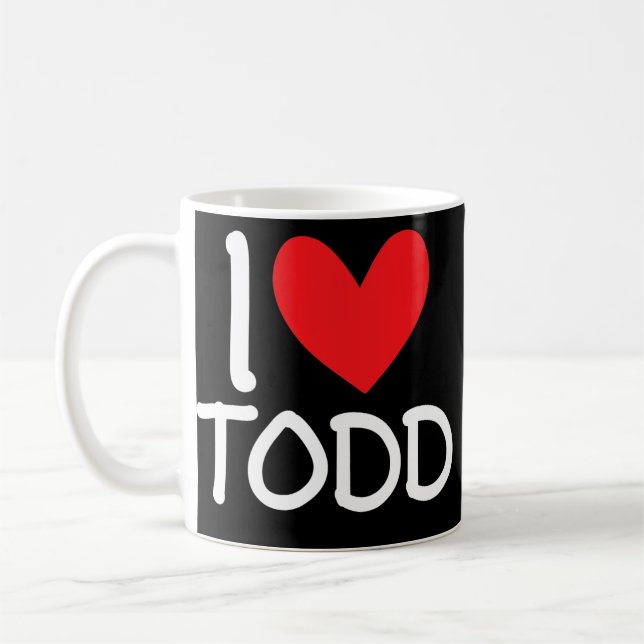 Caneca De Café Adoro Todd Name Personalizado Men Cara Amigo BFF (Esquerda)