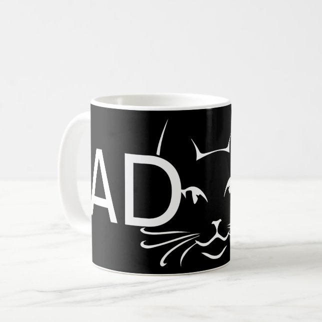Caneca De Café Adotar Branca de Gato (Frente Esquerda)