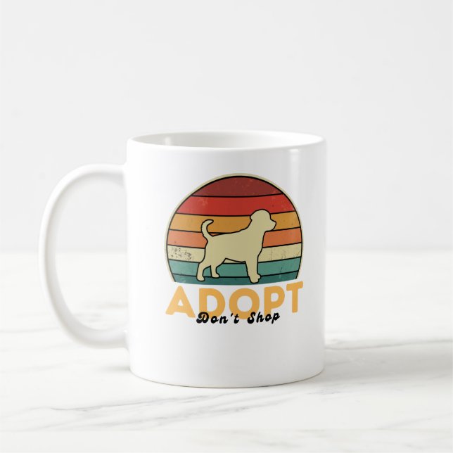 Caneca De Café Adote Não Comprar - Resgate Cachorro Sobressalto C (Esquerda)