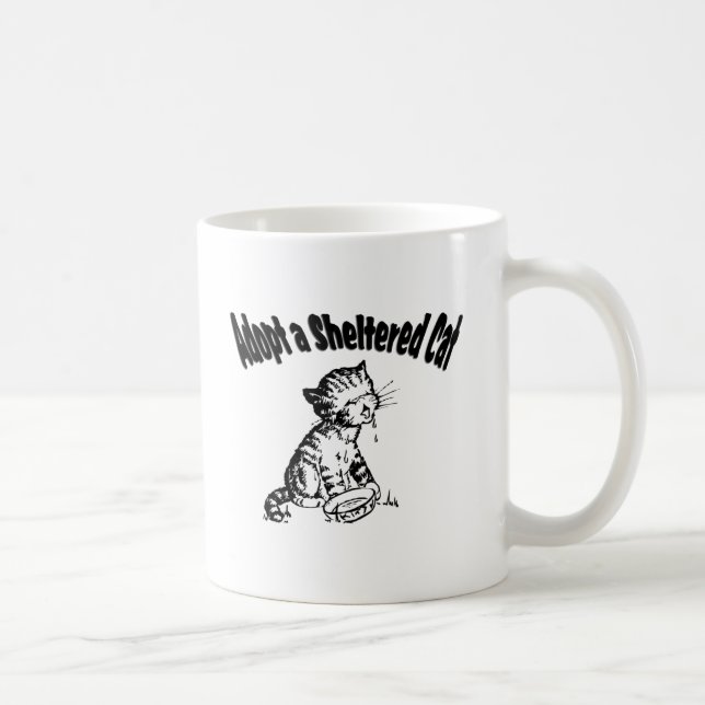 Caneca De Café Adote um Gato Abandonado (Direita)