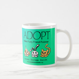 Caneca De Café Adote um melhor amigo peludo para sempre