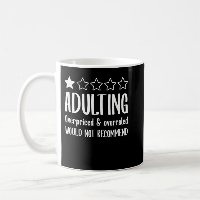 Caneca De Café Adultar Não Recomendaria Uma Estrela (Esquerda)