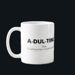 Caneca De Café Adultice Humorística<br><div class="desc">Para aqueles que já saíram de casa e têm que se tornar responsáveis por tarefas mundanas! Com a frase engraçada 'SER ADULTO, SUBSTANTIVO, AS COISAS CHATAS QUE TEMOS QUE FAZER PARA PROVAR QUE SOMOS ADULTOS'. Um presente engraçado para qualquer adulto em todas as ocasiões, seria ótimo como um recheio de...</div>