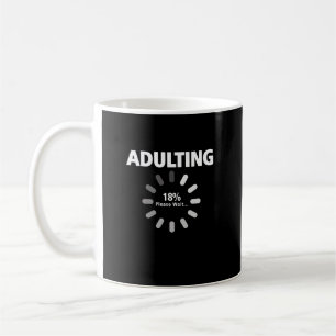 Caneca De Café Adultos Aguarde Carregando 18º Aniversário 18 Anos