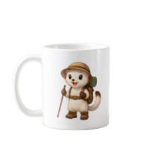 Adventure Okojo Mug – Cute Hiking Stoat Illustrati