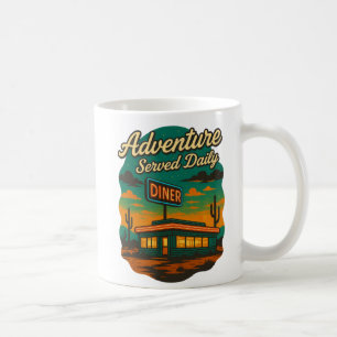 Caneca De Café Adventure Servida Daily Retro Diner Impressão