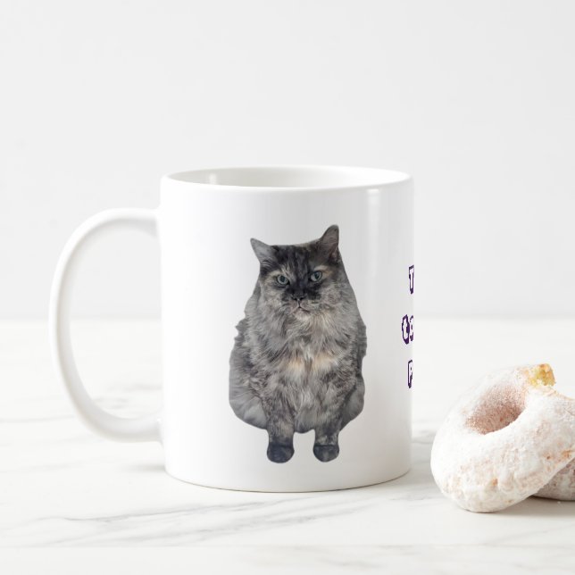 Caneca De Café Advertência do Editor Cat por RoseWrites (Com Donut)