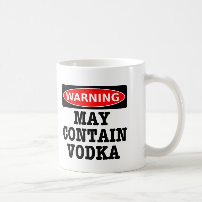 Caneca De Café Advertir pode conter a vodca (Direita)