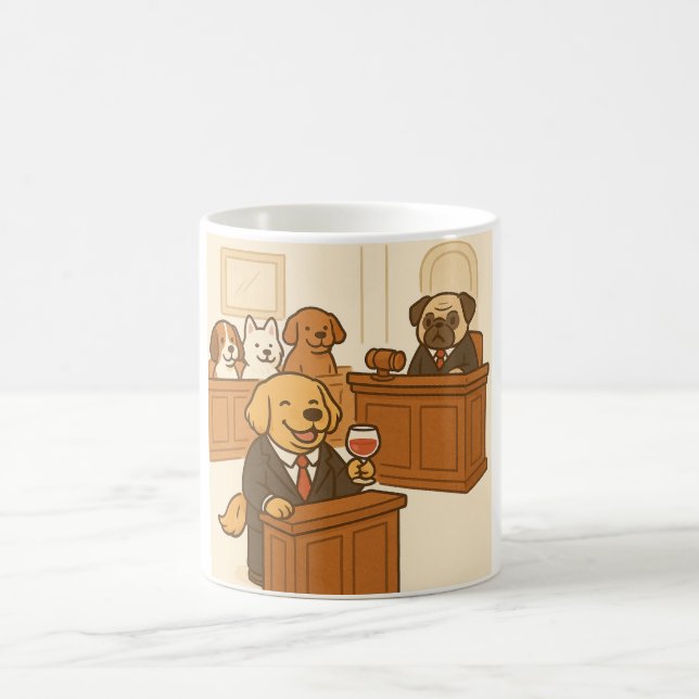 Caneca De Café Advogado de Cachorro Engraçado (Centro)