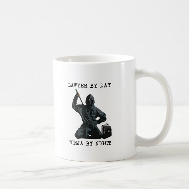 Caneca De Café Advogado em o dia, Ninja em a noite (Direita)