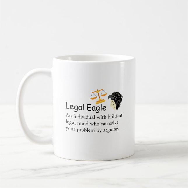 Caneca De Café Advogado Engraçado, Águia Legal, Dizendo Ou Cotaçã (Esquerda)