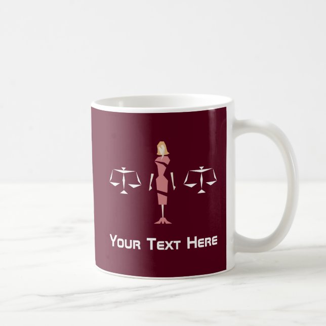 Caneca De Café Advogado fêmea geométrico feito sob encomenda (Direita)