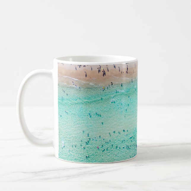 Caneca De Café Aerial Bondi Beach, Sydney, verão. (Esquerda)