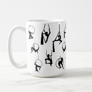 Caneca De Café Aerialistas Silks Lyra silhouettes