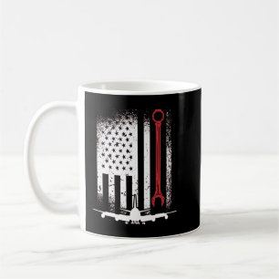 Caneca De Café Aeronaves Mecânicas Aeronaves de bandeira American