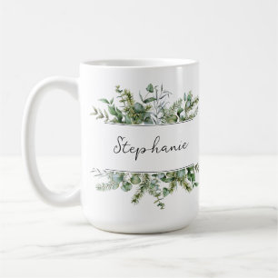 Caneca De Café Aestésico, verde fresco Personalizar o nome Mug