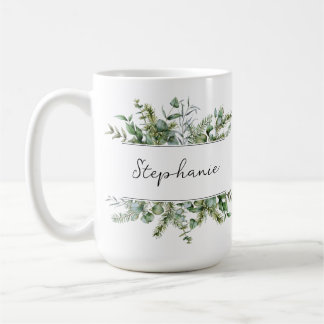 Caneca De Café Aestésico, verde fresco Personalizar o nome Mug