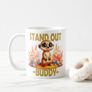 Caneca De Café Afaste-se, amigo. Cartoon de Suricate Meerkat