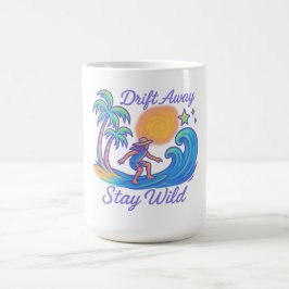 Caneca De Café "Afaste-se e fique selvagem - Víblias de surfista