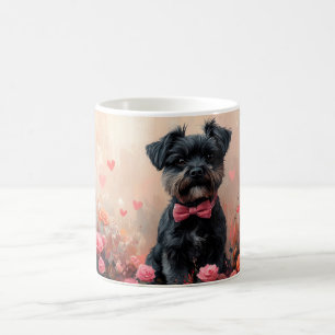 Caneca De Café Affenpinscher com Rosas - Dia dos Namorados