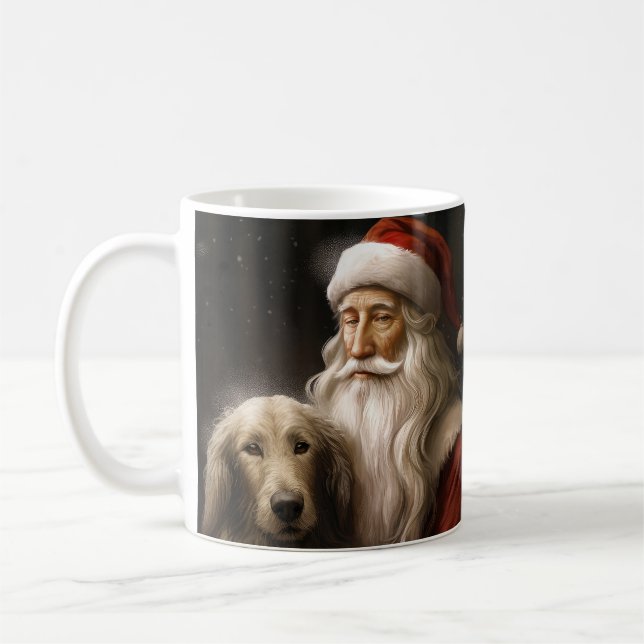 Caneca De Café Afghan Hound com Papai Noel Natal Festivo (Esquerda)