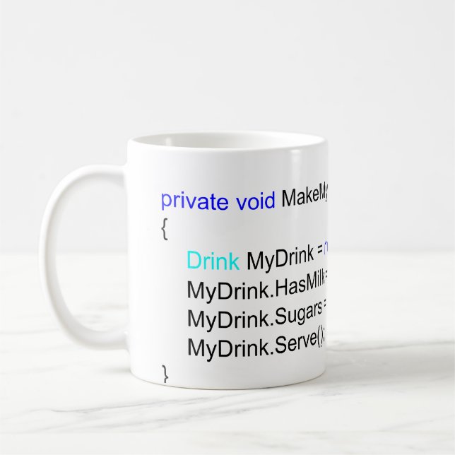 Caneca de café afiada dos programadores de C# (Esquerda)
