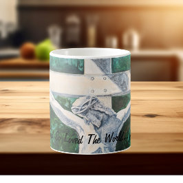Caneca De Café Afirma/Escritura João3:16 Arte Original Pintada à