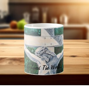 Caneca De Café Afirma/Escritura João3:16 Arte Original Pintada à