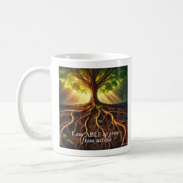 Caneca De Café Afirmação de Mug - Eu posso crescer de dentro (Esquerda)