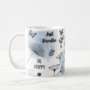 Caneca De Café Afirmação Positiva - Cor Azul de Água